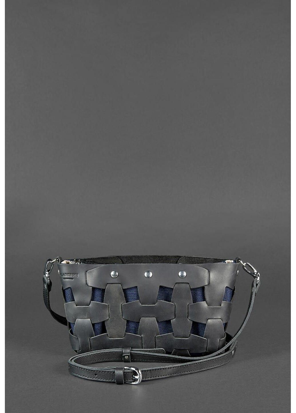 Шкіряна плетена жіноча сумка Пазл S бордова Krast BN-BAG-31-VIN BlankNote (277977880)