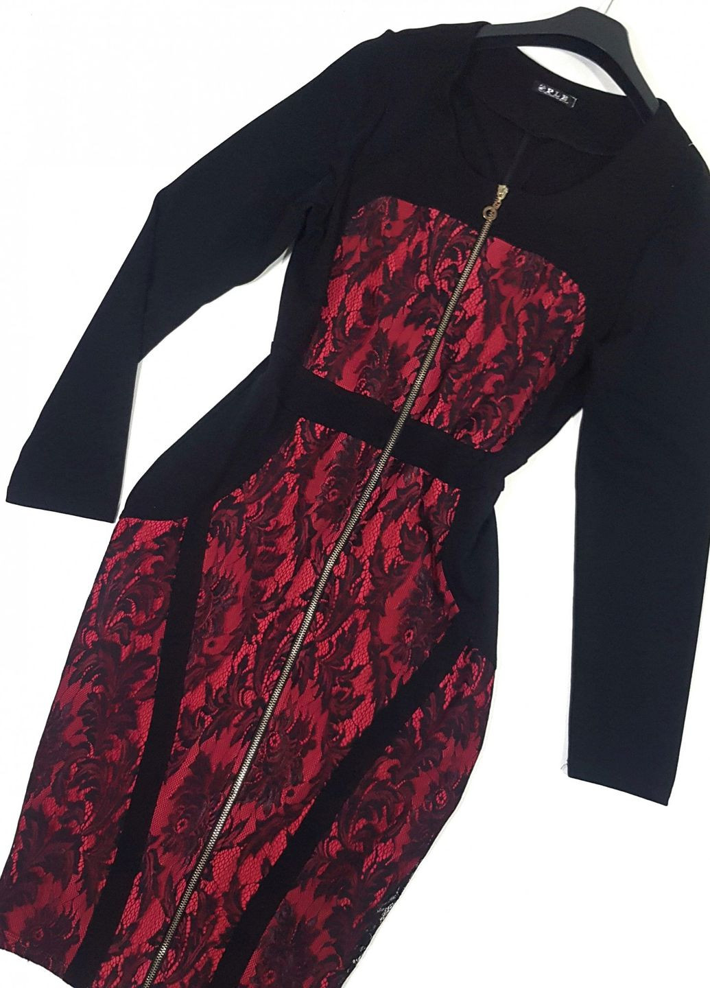 Чорна святковий сукня чорна з розовим із замком спереді G&N