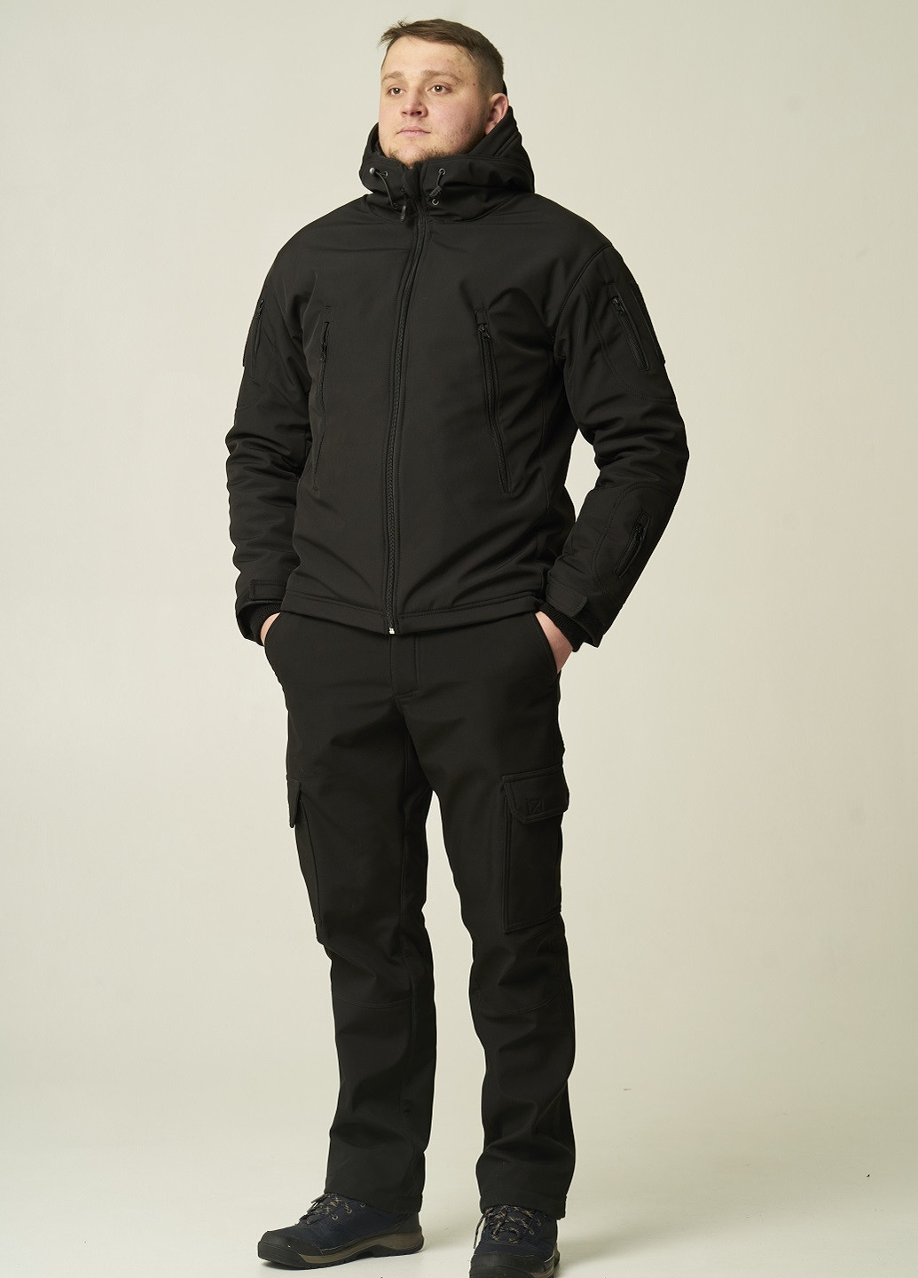 Чоловічий зимовий костюм чорний UKM (276255347)