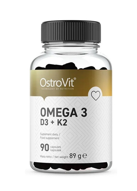 Омега 3 Витамины Д3 и К2 Omega 3 D3+K2 90 caps Ostrovit (258566392)