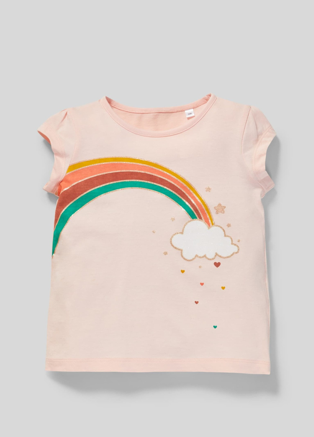 Розовая летняя детская футболка для девочки 116 размер розовая 2082155 C&A