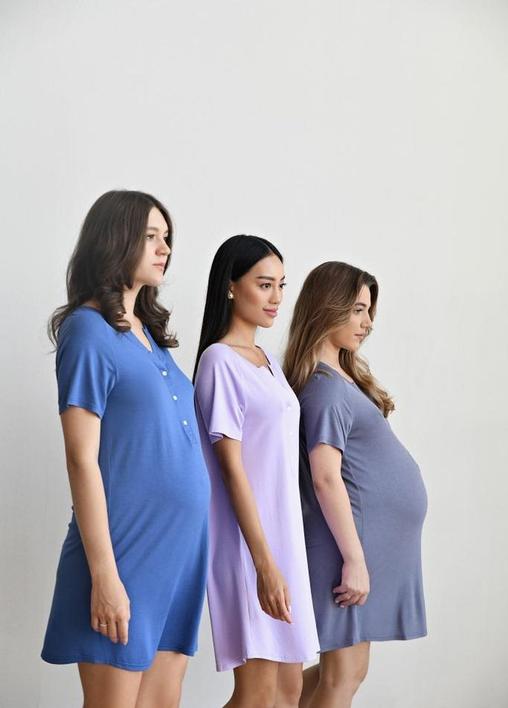 Нічна сорочка для вагітних та годуючих з коротким рукавом Мамин Дом (269900963)