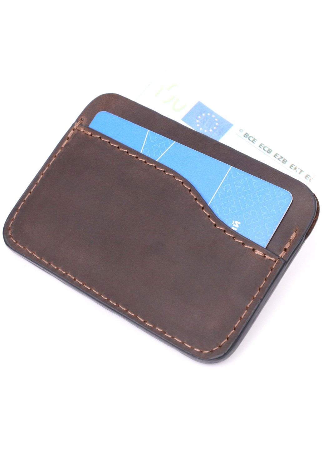 Зручний картхолдер з утримувачем для Apple AirTag з натуральної шкіри 11612 Коричневий Grande Pelle (267507195)