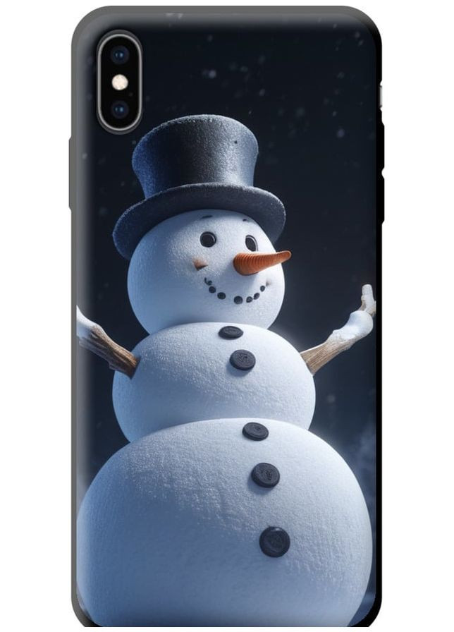TPU черный чехол 'Снеговик' для Endorphone Apple iPhone XS Max (275649595)