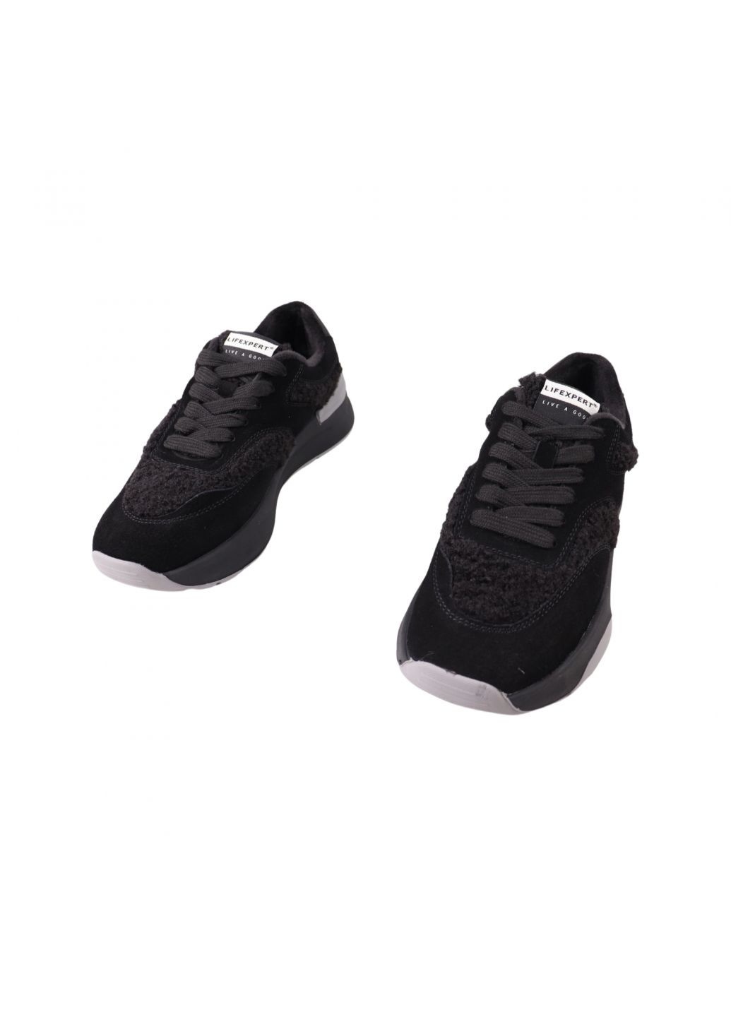 Чорні кросівки жіночі чорні натуральна замша Lifexpert 1428-23DK
