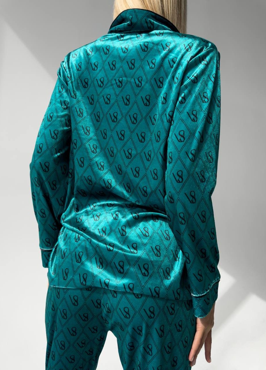 Зеленый демисезонный бархатная теплая Domino Женская пижама