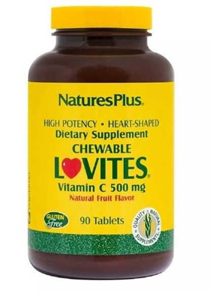 Nature's Plus Lovites Chewable Vitamin C 500 mg 90 Tabs Natures Plus (256725553)