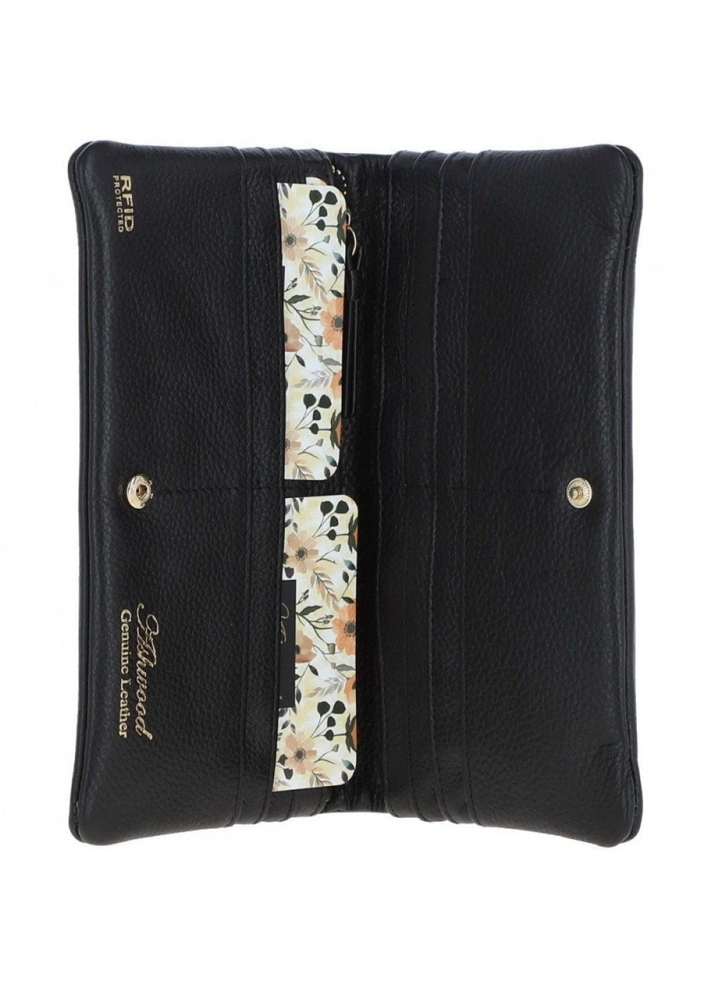 Жіночий шкіряний гаманець J56 Чорний із захистом RFID Ashwood (261853559)