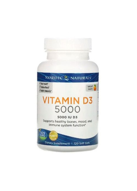 Vitamin D3 5000 IU 120 Soft Gels Great Orange taste Nordic Naturals (259967087)