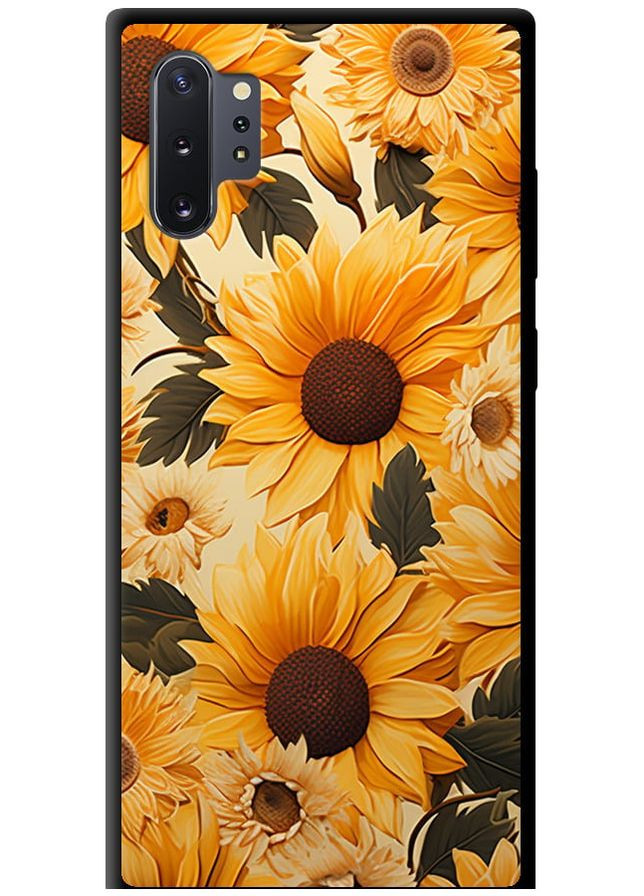 TPU чорний чохол 'Соняшники 2' для Endorphone Samsung Galaxy Note 10 Plus (267237693)