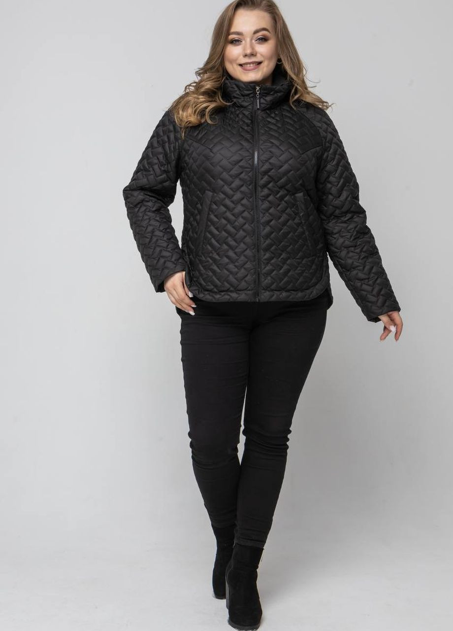 Черная демисезонная весенняя женская куртка большого размера SK