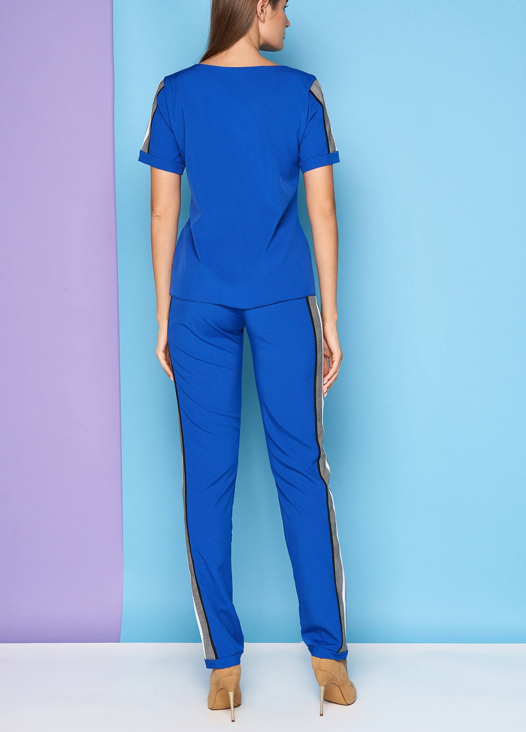 Прогулянковий костюм із легкої тканини синього кольору Jadone Fashion (257865608)