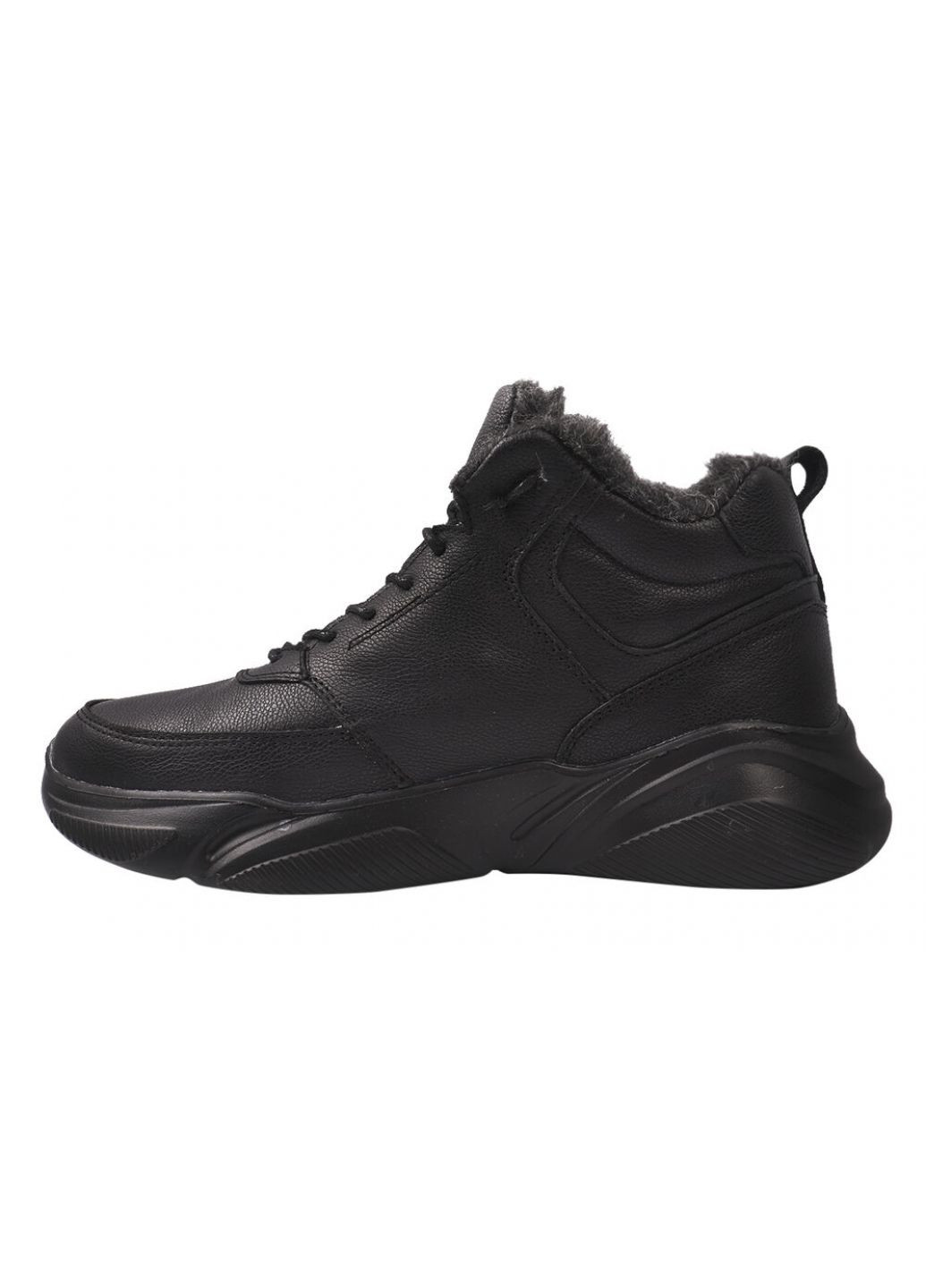 Черные ботинки мужские из натуральной кожи,высокие,черные,украина Visazh 163-21ZHS