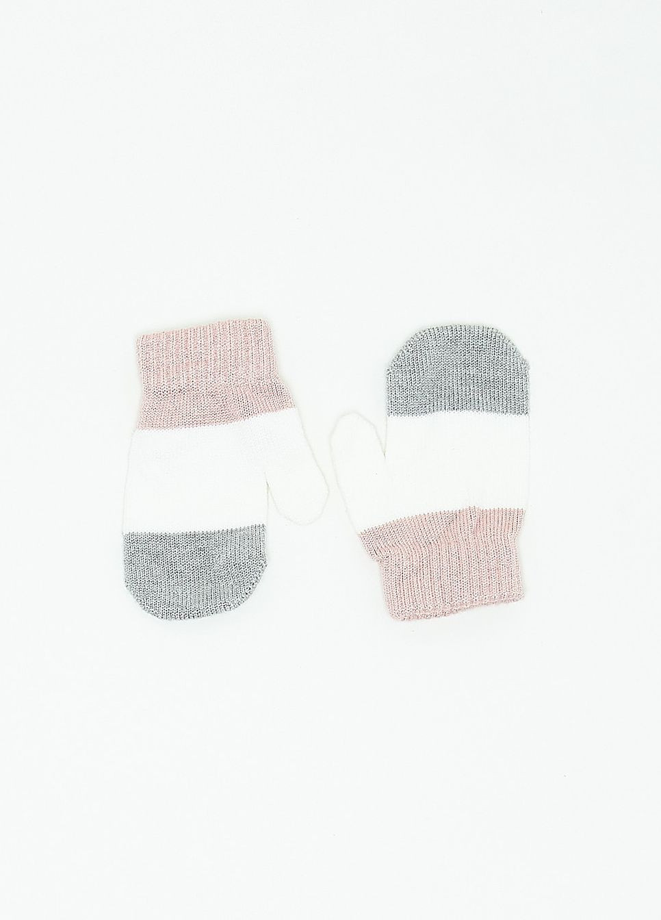 Варежки,белый-серый-розовый, C&A (272103595)