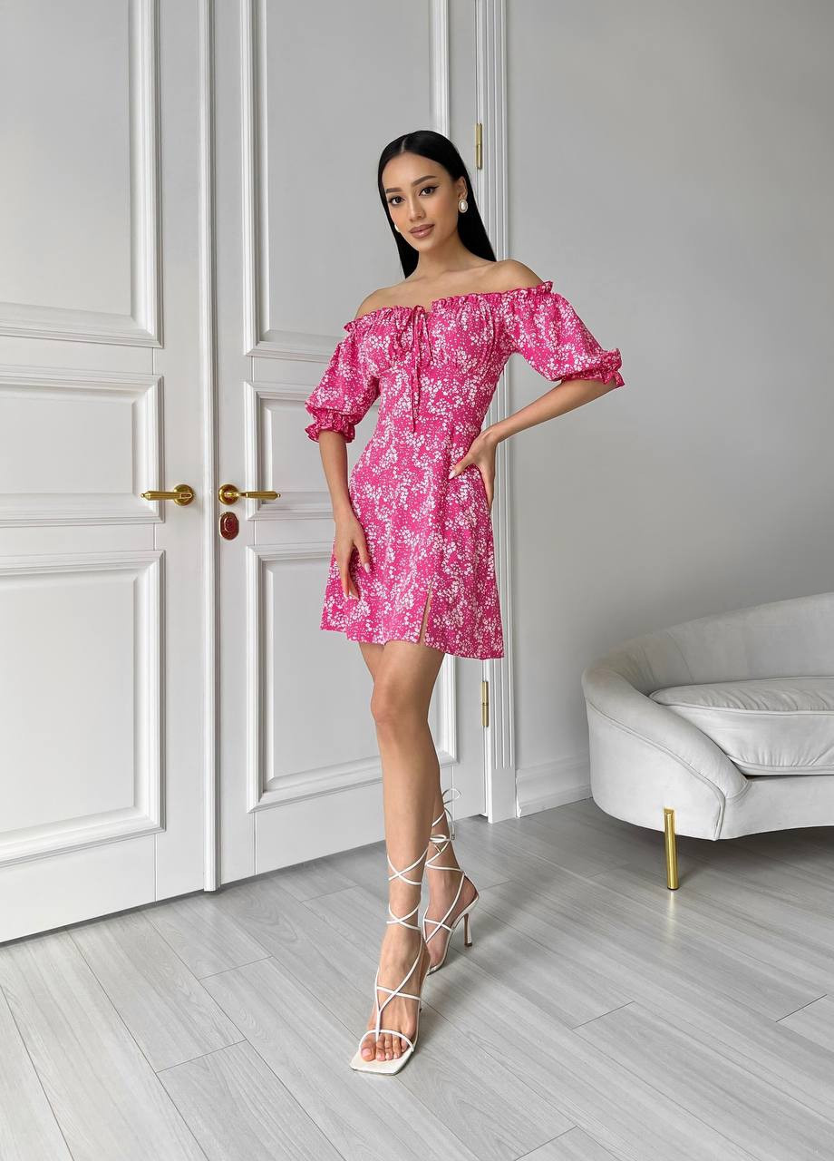 Розовое женское летнее платье цвет малиновый р.42 437183 New Trend
