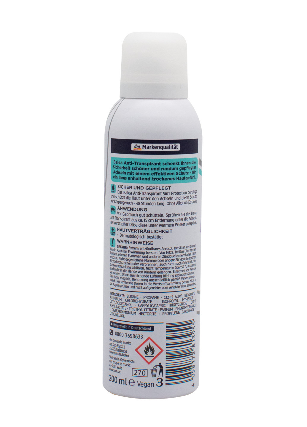 Дезодорант-антиперспирант 5в1 Protection 200 мл Balea (259454367)