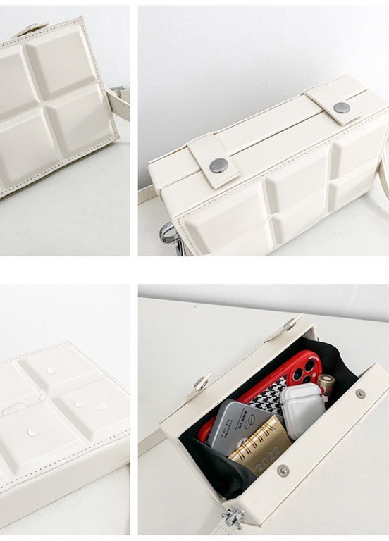 Сумка прямокутна FILWHITE BAG 5506 крос-боді через плече шоколадка біла No Brand (258462249)