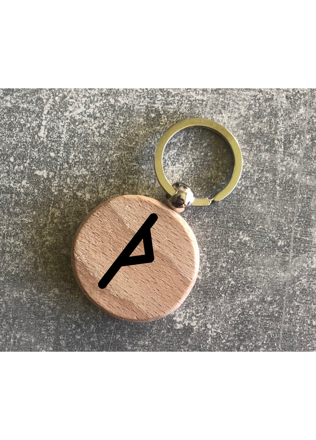 Круглий Дерев’яний брелок з руною Старшого Футарка «Турісаз» ЗаСвіт (261333097)