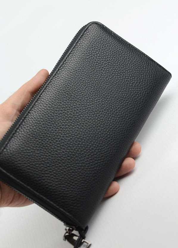 Класичний чоловічий шкіряний клатч гаманець на блискавці, клатч з натуральної шкіри з кистьовою ручкою No Brand (266701145)