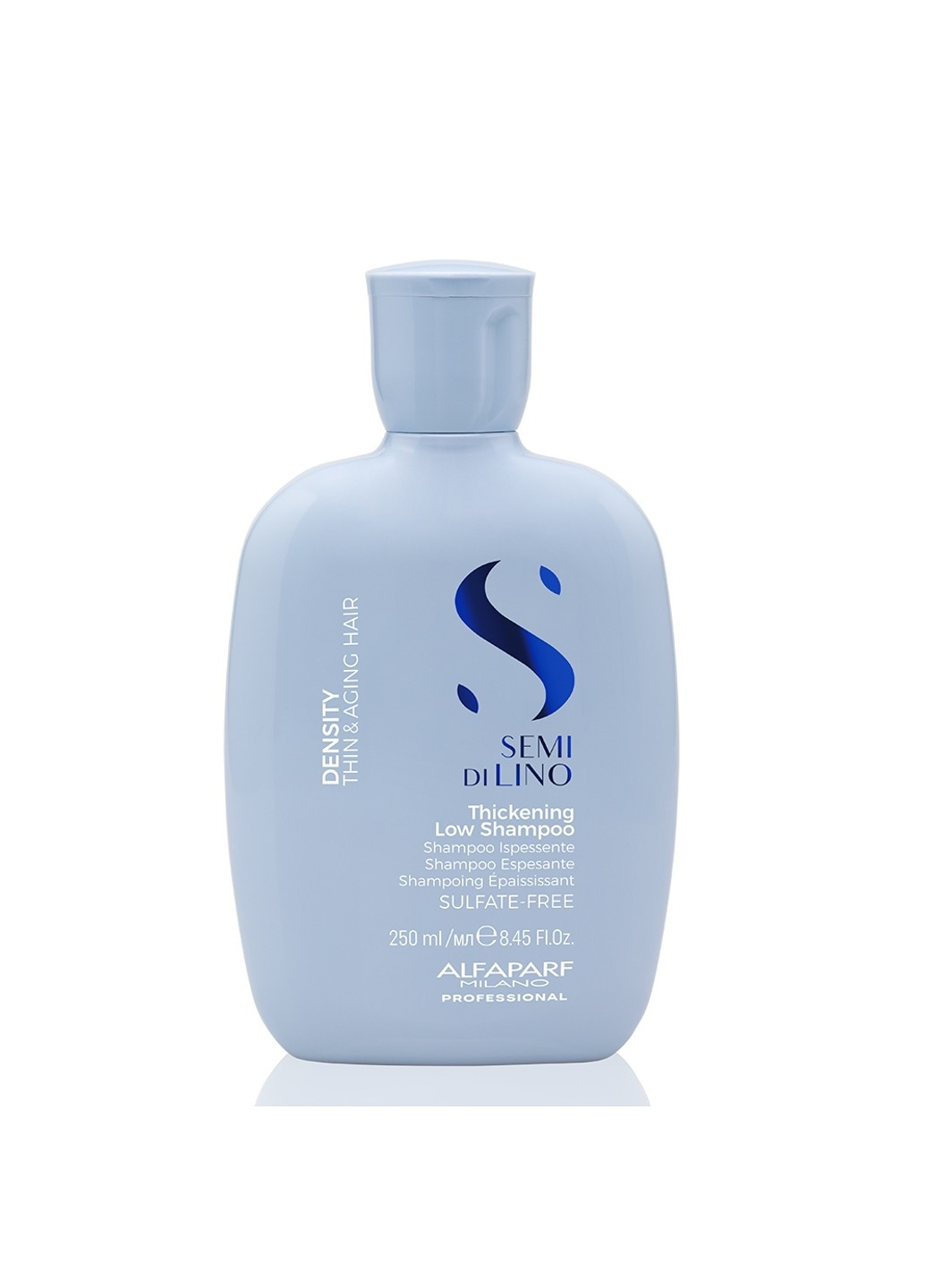 Ущільнюючий шампунь для тонкого волосся Semi De Lino Thickening Low Shampoo 250 мл Alfaparf (276384949)