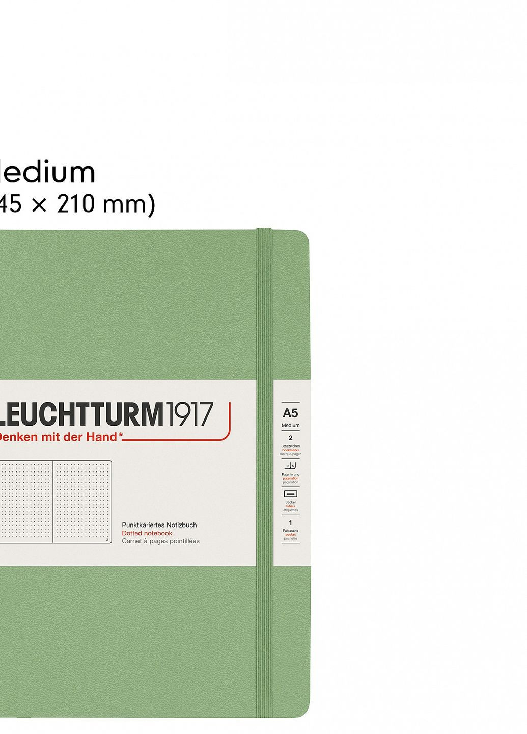 Блокнот Muted Colours Средний, Мягкая обложка, Sage, точка Leuchtturm1917 (270949203)