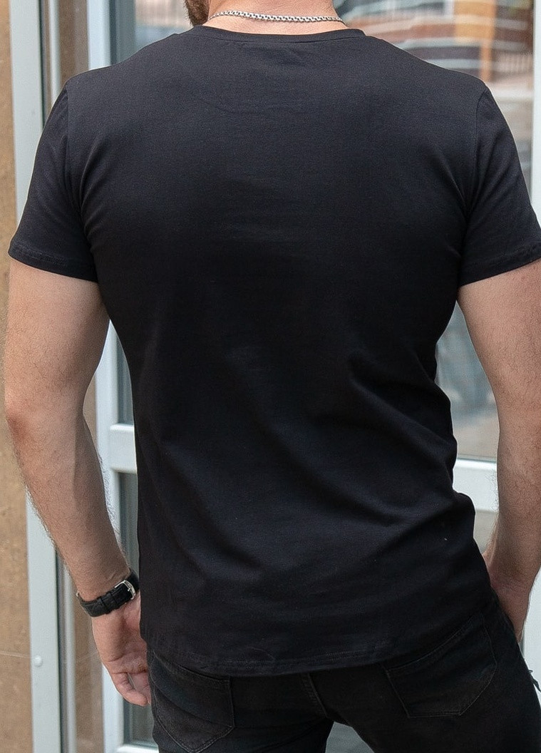 Черная базовая хлопковая футболка Vakko