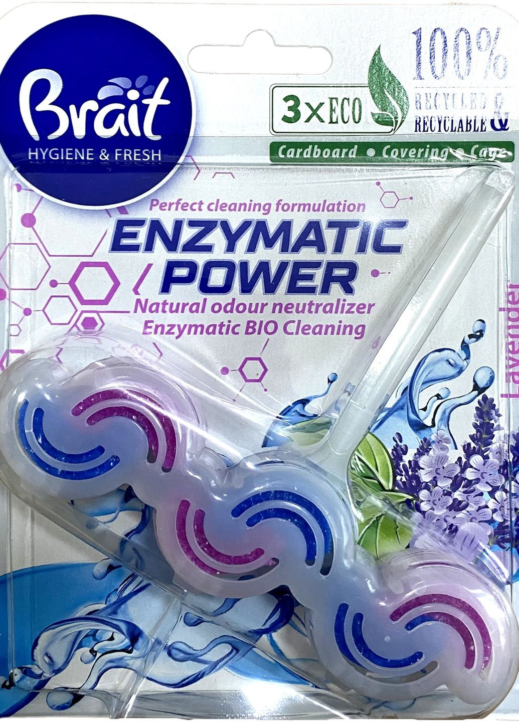 Туалетний блок підвісний Enzymatic Power Lavender 45 г Brait (267323553)