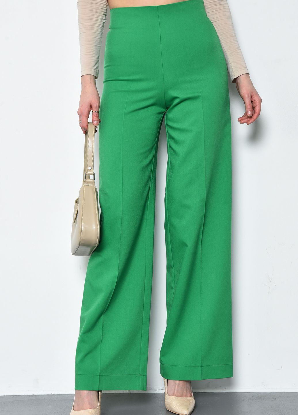 Зеленые пляжный летние прямые брюки Let's Shop