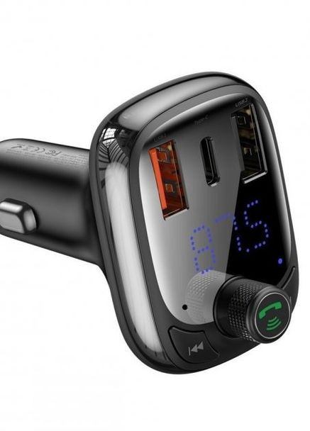 Автомобильное зарядное устройство FM-модулятор type-s Bluetooth MP3 charger with car black (CCTM-B01) Baseus (260736159)