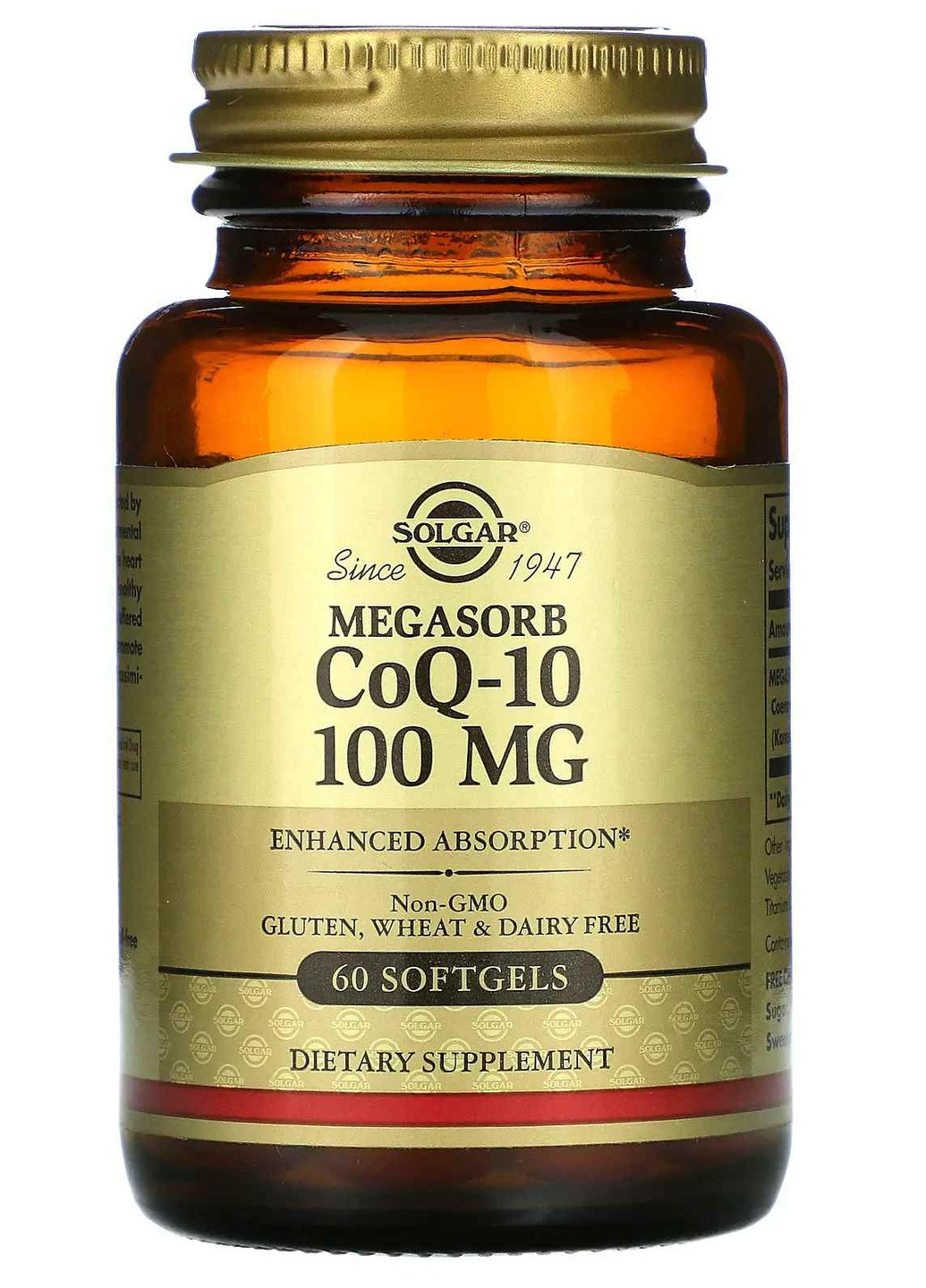 Megasorb CoQ-10 100 mg 60 Softgels SOL-00952 Solgar (258499037)