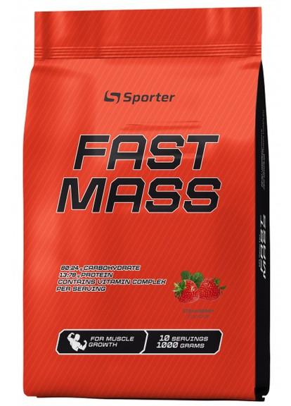 Fast Mass 1000 g /10 servings/ Strawberry Sporter (258035625)
