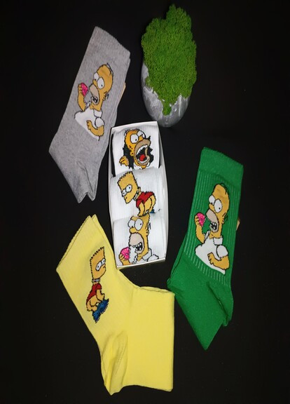 Подарунковий набір шкарпеток «Сімпсони» 3 пари No Brand (267809707)