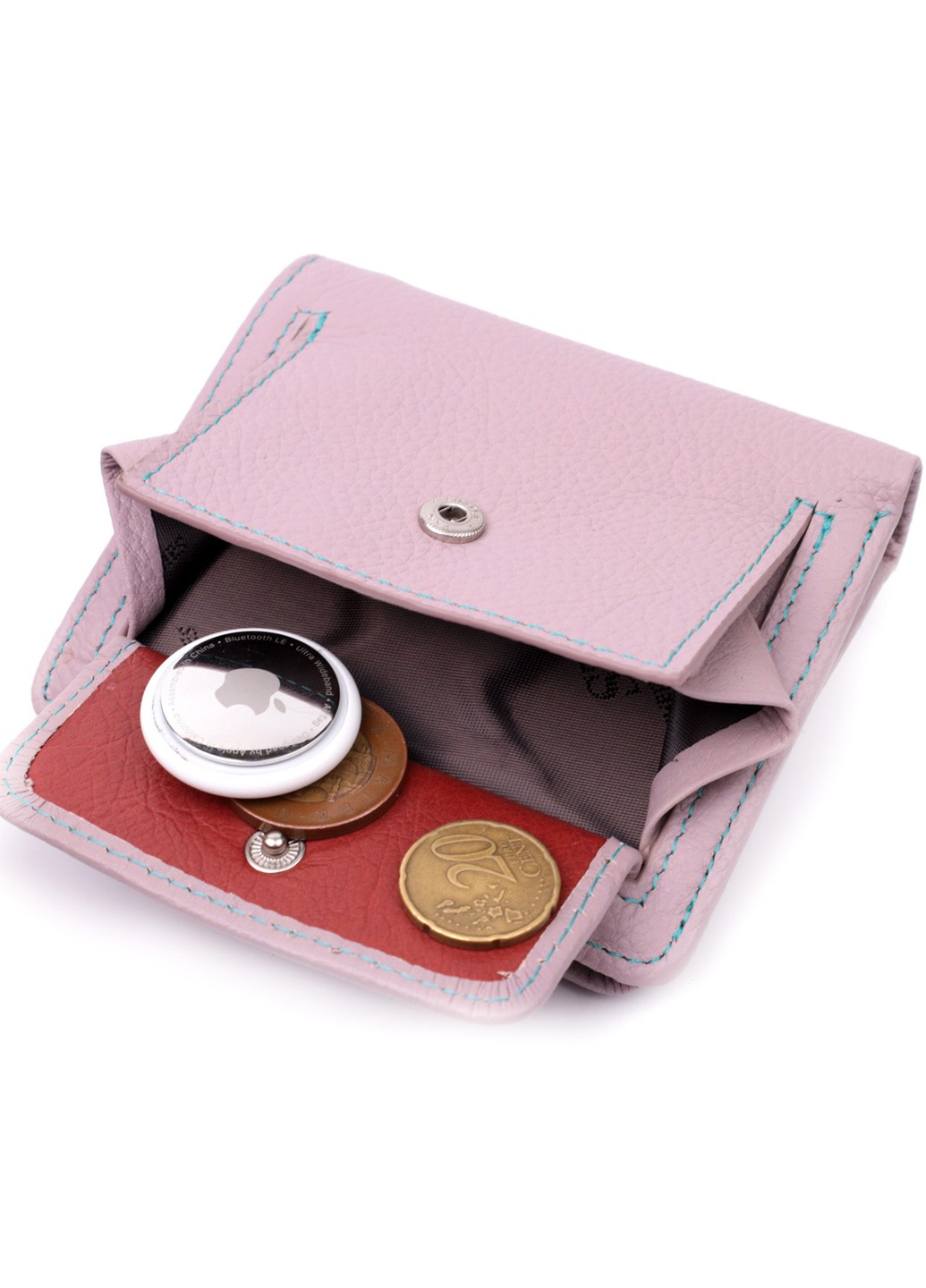 Портмоне з монетницею зовні для стильних жінок шкіряне 19456 Бежевий st leather (277980463)