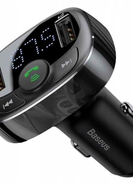 FM Трансмітер T-typed Bluetooth MP3 charger with car holder black (CCTM-01) Baseus (260736155)