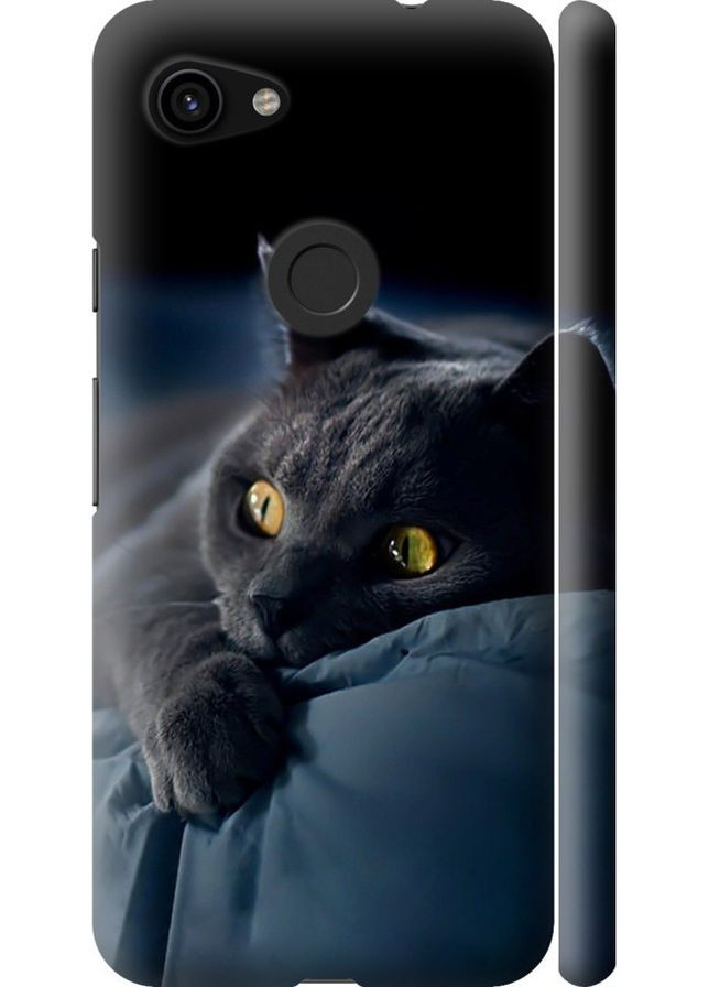 3D пластиковый матовый чехол 'Дымчатый кот' для Endorphone google pixel 3a xl (265226576)