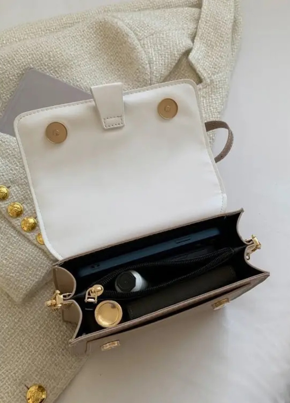 Женская классическая сумочка через плечо кросс-боди белая No Brand (257007444)