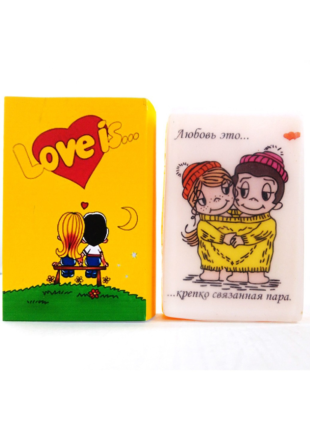 Мыло ручной работы в коробочке "Love is" желтое 100 г Bila Lileya (259776914)