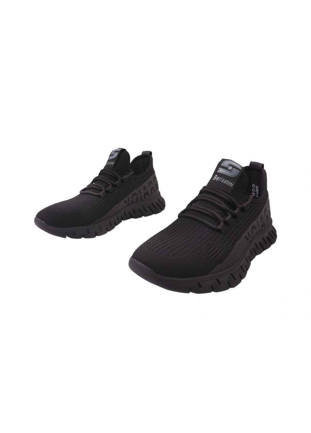 Черные кроссовки мужские из текстиля, на низком ходу, на шнуровке, черные, Berisstini 18-21/22DK