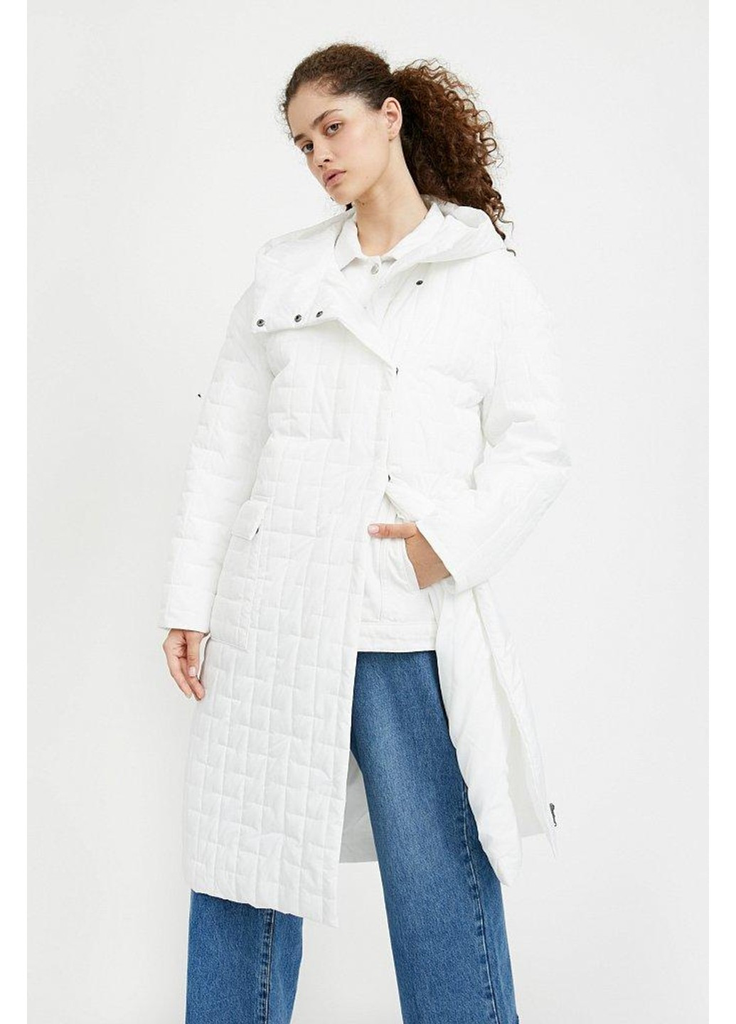Белая демисезонная пальто a20-32026-201 Finn Flare