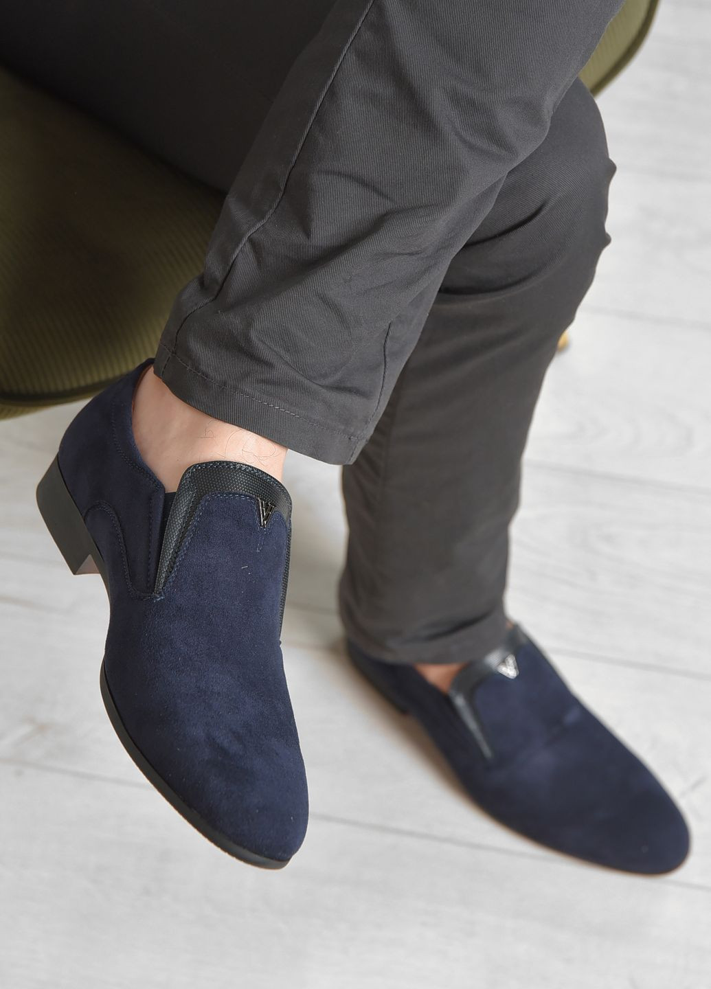 Туфлі чоловічі темно-синього кольору Let's Shop (265911017)