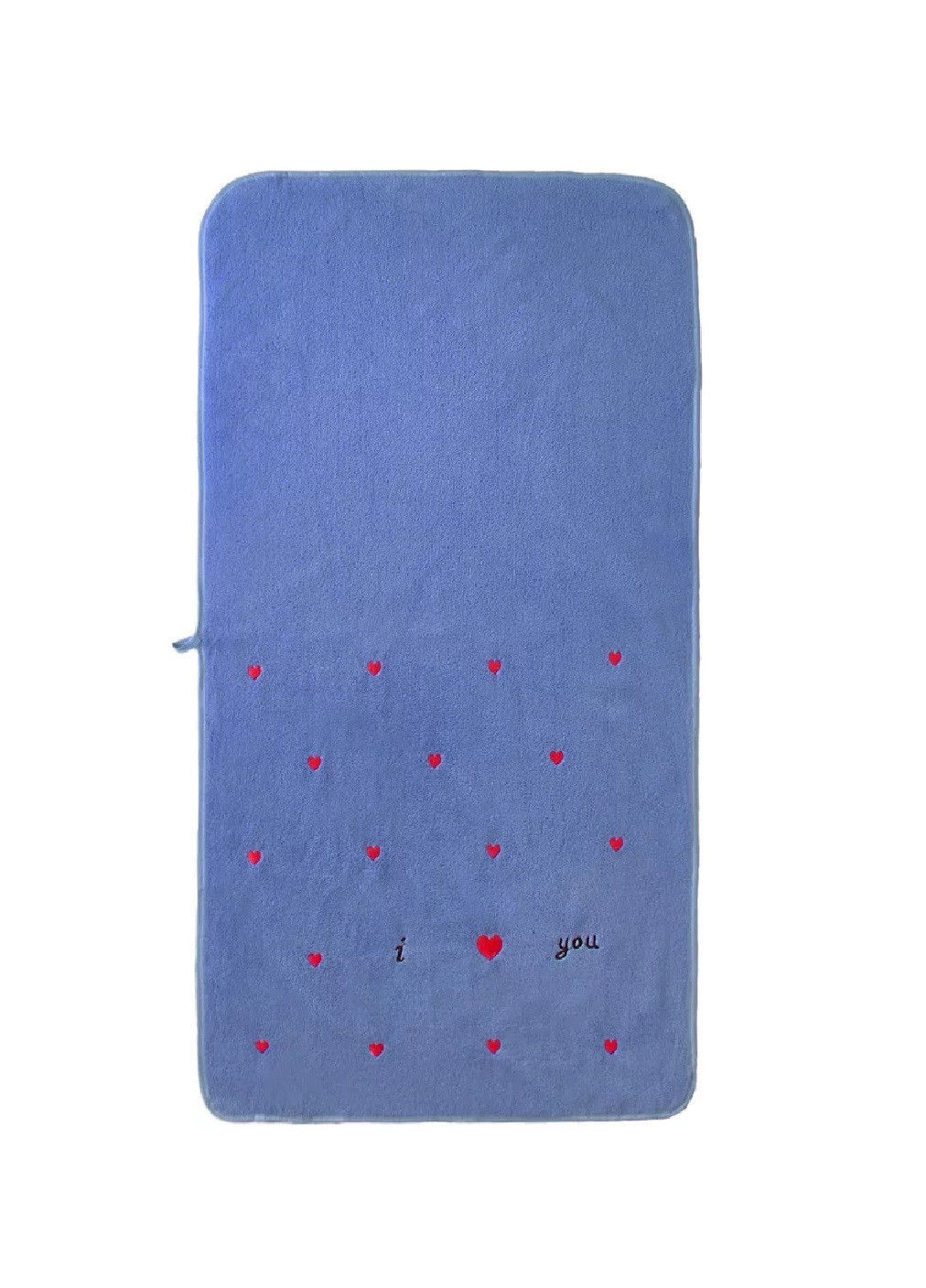 Unbranded полотенце микрофибра велюр для лица быстросохнущее влагопоглощающее с узором 100х50 см (476133-prob) сердце синий сердечки синий производство -