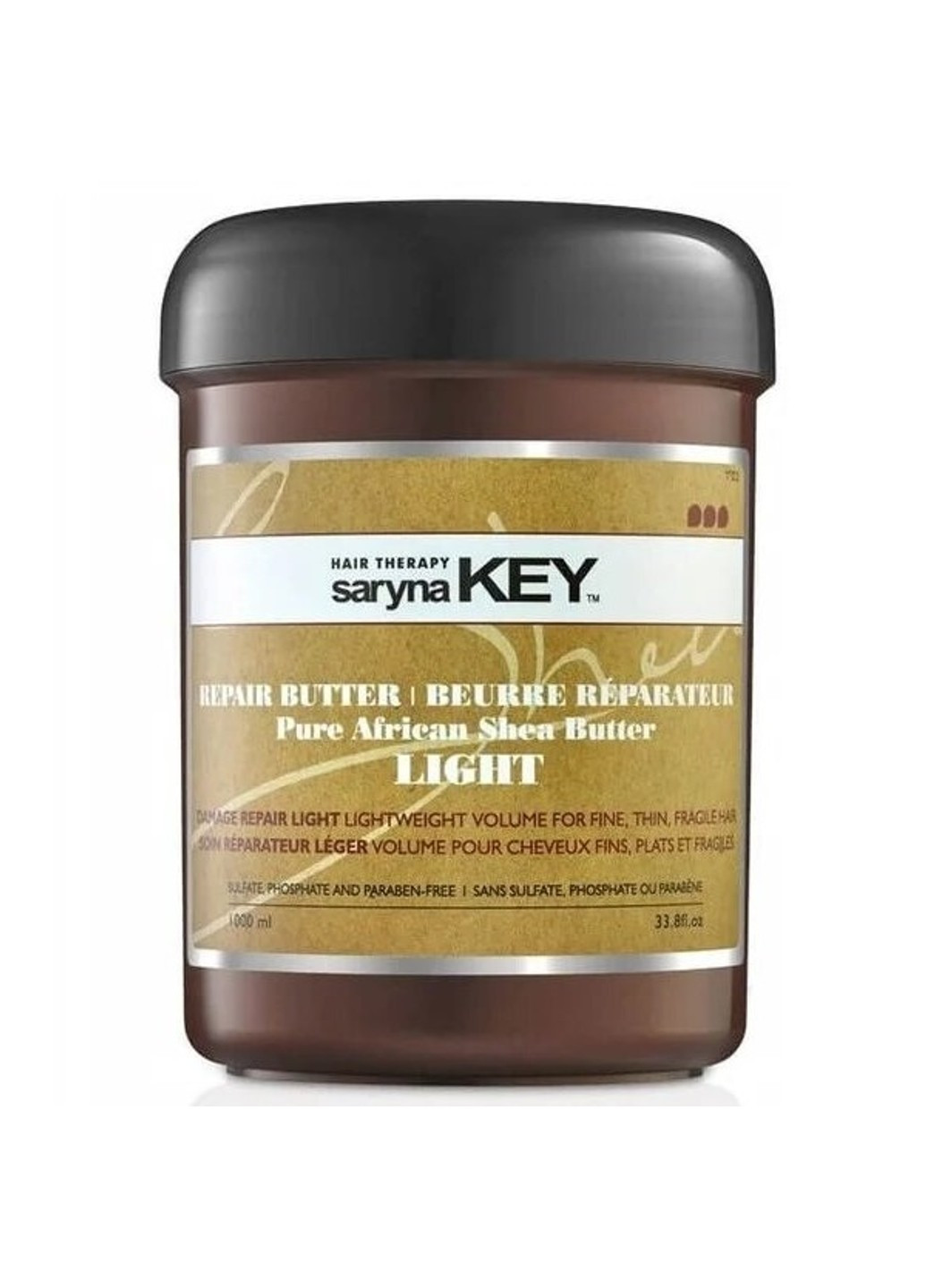 Восстанавливающее масло-крем (Маска) облегченная форма Damage Repair Pure African Shea Butter Light 1000 мл Saryna Key (276777714)