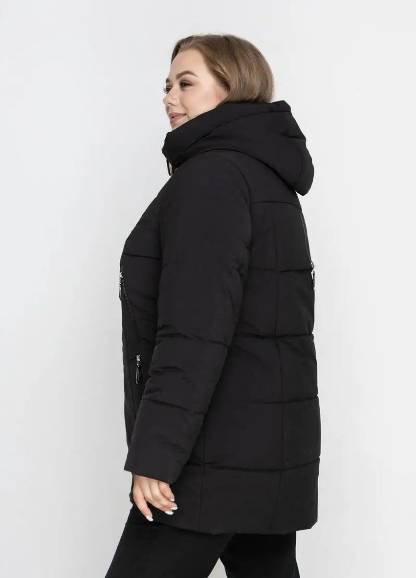 Чорна зимня зимова куртка жіноча великого розміру SK