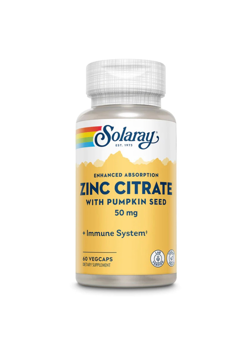 Zinc Citrate 50mg - 60 vcaps Solaray (270937445)