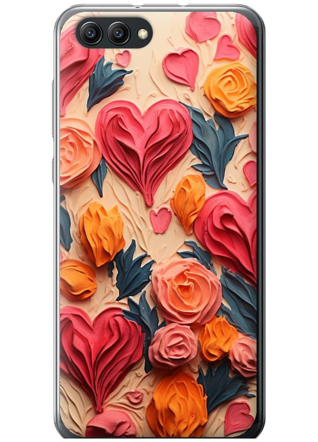 Силиконовый чехол 'Сердечки 3' для Endorphone Huawei Honor V10 / View 10 (267235254)