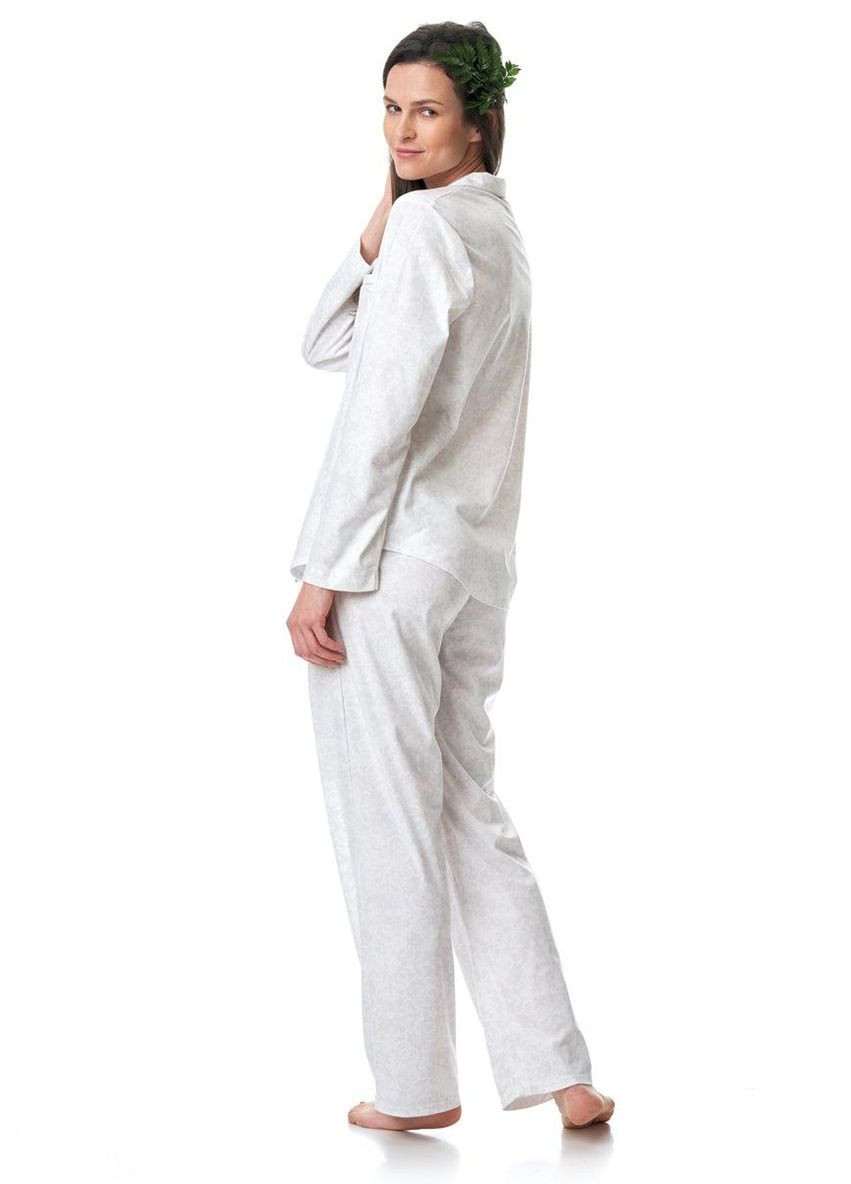 Світло-сіра піжама жіноча (сорочка,брюки) xl білий, сірий lns 818 b23 Key