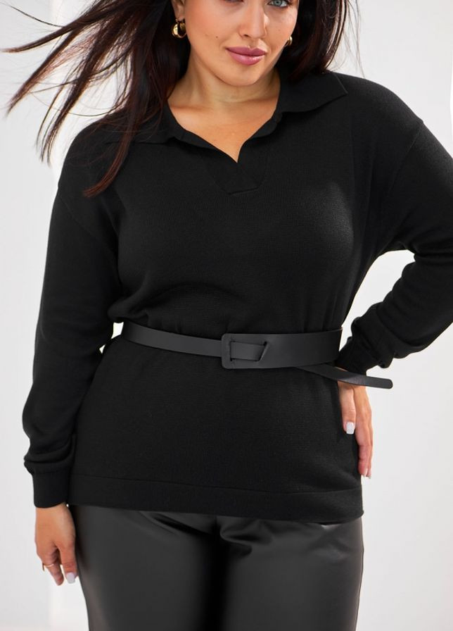 Черная женская футболка-поло 2540 черный Bellise