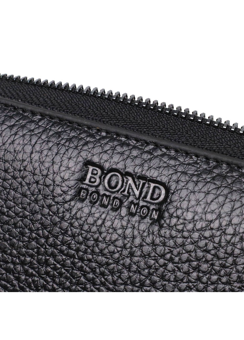 Практичний чоловічий клатч із двома відділеннями з натуральної шкіри 22027 Чорний Bond (262157984)