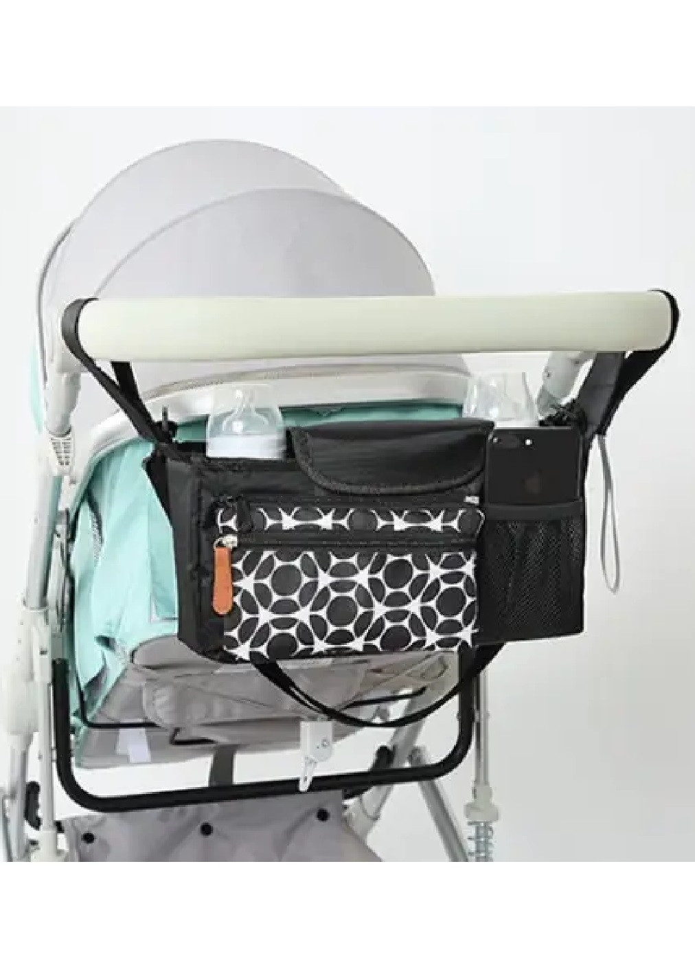 Органайзер сумка на ручку детской коляски компактный универсальный портативный полиэстер 16х31х10 см (475098-Prob) Unbranded (261561925)