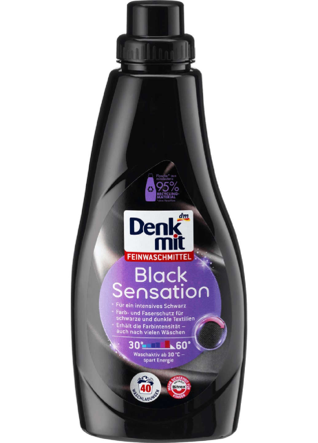 Гель для прання чорних речей Black Sensation 1л (40 прань) Denkmit (256770763)